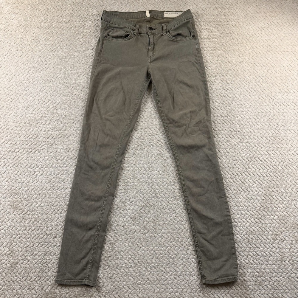 RAG & BONE Skinny Jeans Women's 27 Army‎ Green Designer Stretch Luxury Comfort